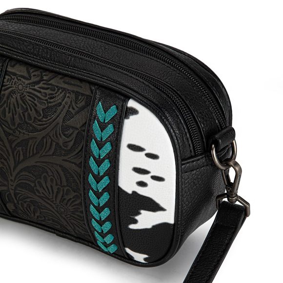 Western Cowgirl Crossbody Bag for Women Men Tooled Whipstitch Crossbody Crossbody Bags